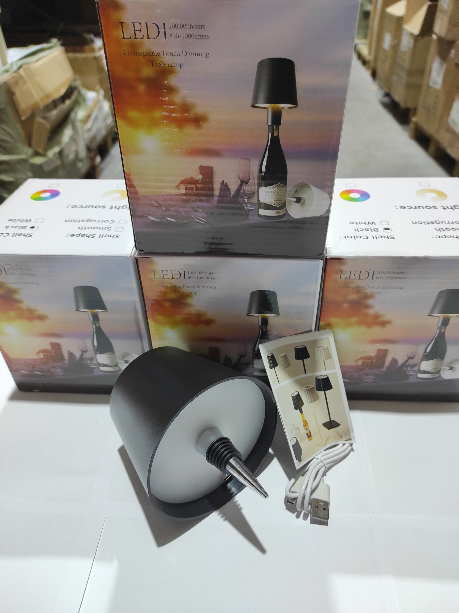 Lámpara de botella de vino recargable LED negro - additional image 12